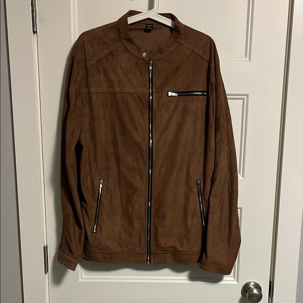 Brown Faux Suede Jacket